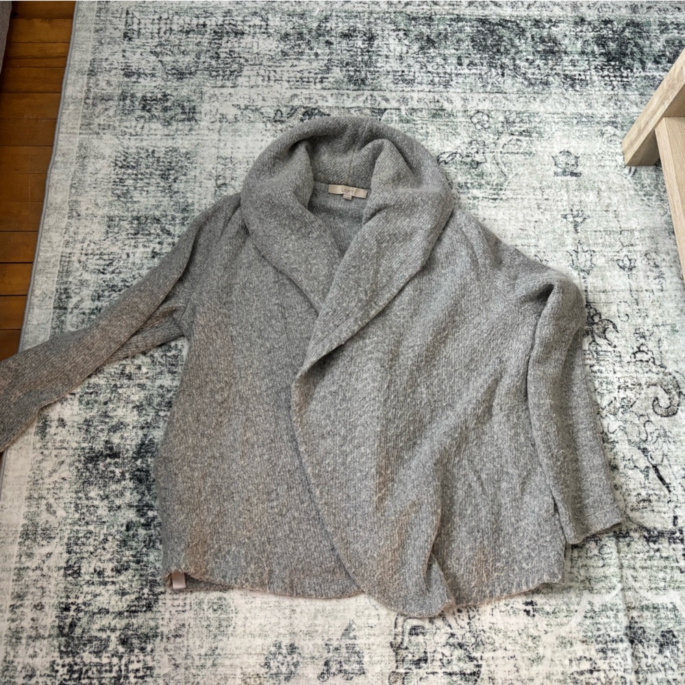 LOFT Heather Gray Cowl Neck Sweater and teal sweater